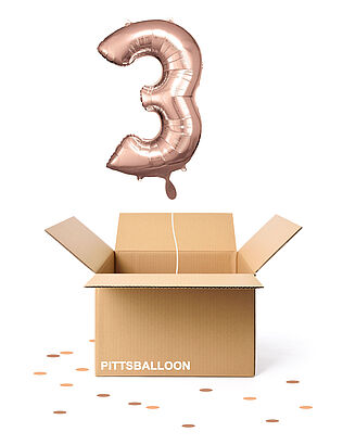 Ballonzahl 3 rosegold