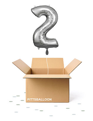 Ballonzahl 2 silber
