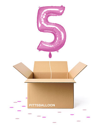 Ballonzahl 5 rosa