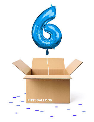 Ballonzahl 6 blau
